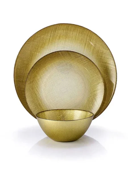 Available in stores only - 18-piece GOLD GRACE dining set, gold