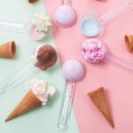 Colorful ice cream spoon