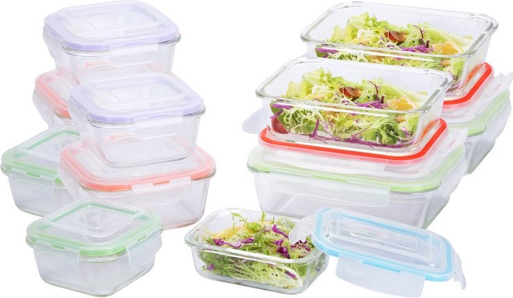 Set of 12 Storage Boxes with Lids XENON