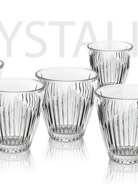Set of 6 Crystaline whiskey glasses, 220ML