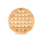 The bottom of a pot/hot vessel is round bamboo 15 x 1.2 cm from the food appeal