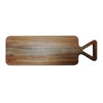 Rectangular cutting board / butcher with acacia wood handle, size 55.5x17.5x2 cm, made in Israel