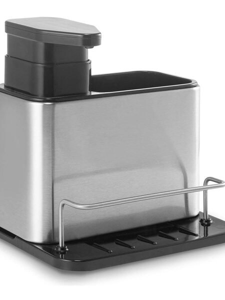 Aluminum soap dispenser with scotch tape holder 18x18 cm