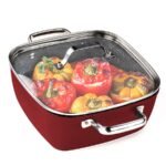 Frying pan 24 cm 4.3 liters + serving spoon EVERYDAY red