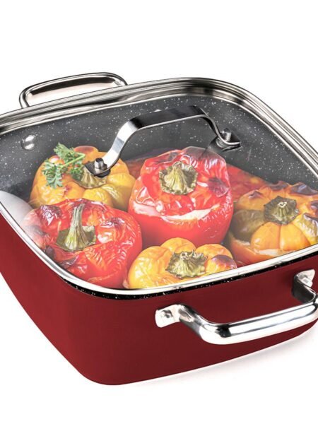 Frying pan 24 cm 4.3 liters + serving spoon EVERYDAY red