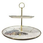 Elegant 2-tier porcelain cake stand