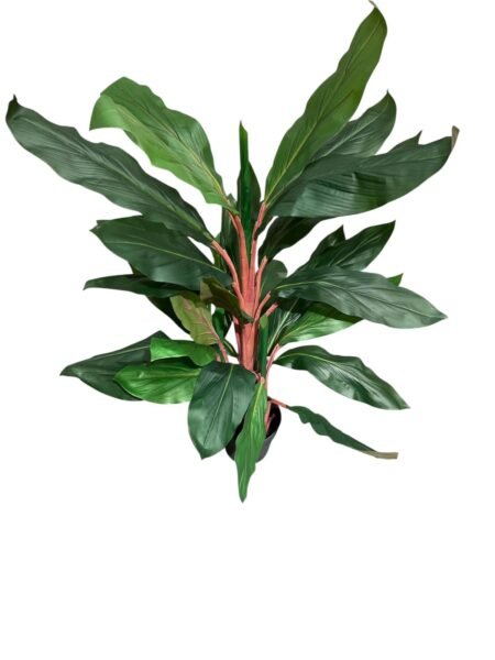 Artificial Red Stem Leaf Plant with Pot