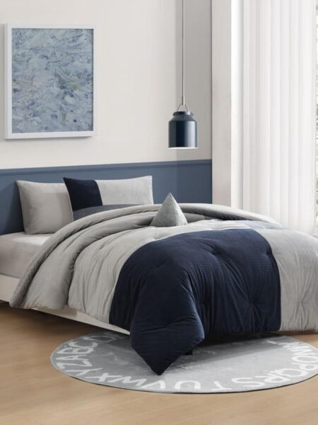 5-Piece Luxury Duvet Set – Cordee Grey Navy