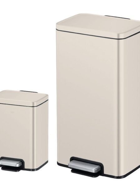 A set of 30-liter and 6-liter MADISON trash cans in matte vanilla from EKO