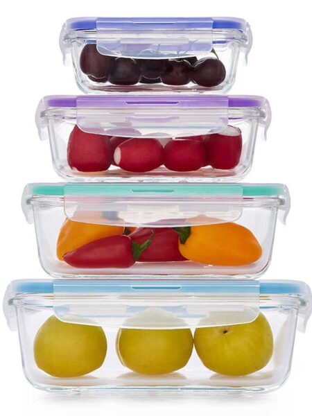 Set of 4 green GLASS CLOC storage tools